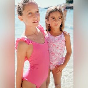 Lisbon Paris Bora Bora One piece Swimsuit in Candy Pink sz 14 Girls